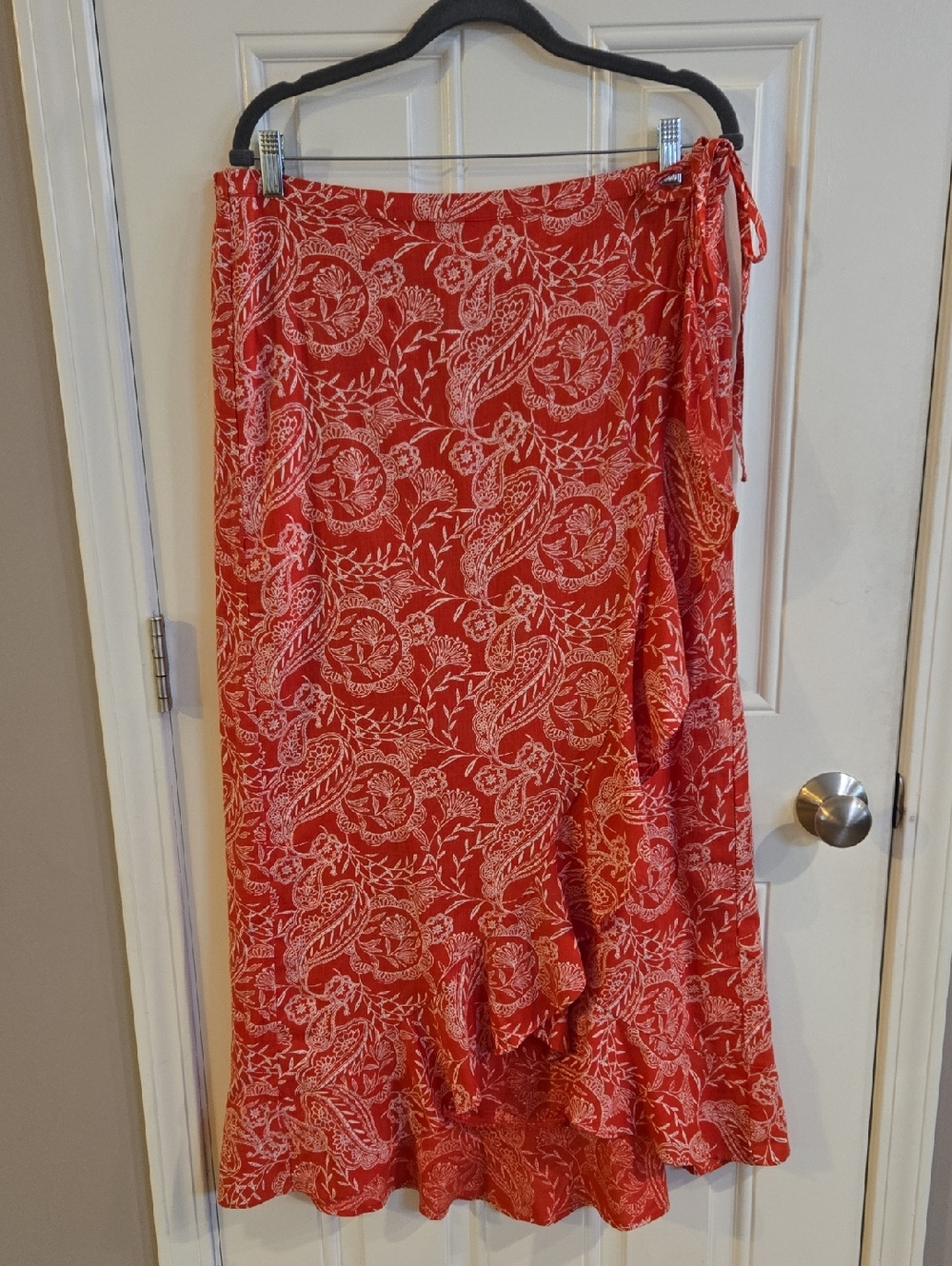 Universal Thread Red Paisley Wrap Skirt